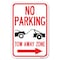 Signmission No Parking Tow-Away Zone with Right Arrow Heavy-Gauge Aluminum Sign, 12" x 18", A-1218-23606 A-1218-23606 - alternate 1